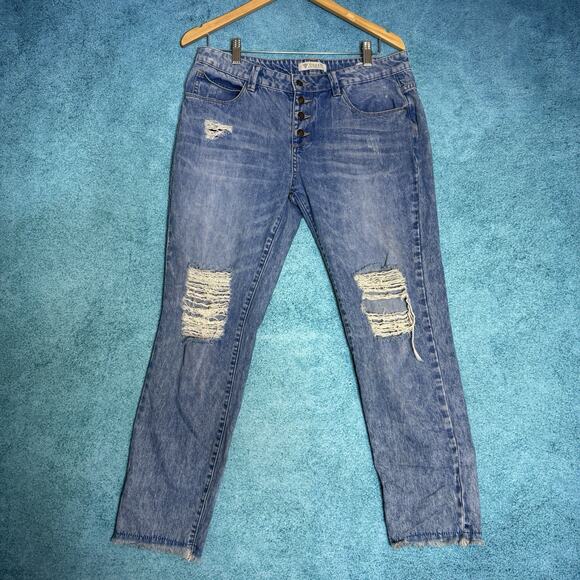 Vintage Guess Jeans Women’s 29 – TomBoy– Blue Distressed Denim Y2K Fits 32x26 - Picture 1 of 16